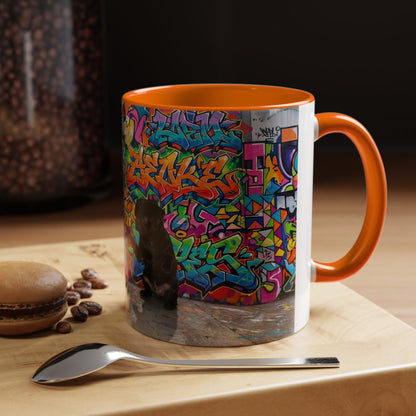 Graffiti Pug Coffee Mug — Colorful Street Art Accent Mug (11/15oz)