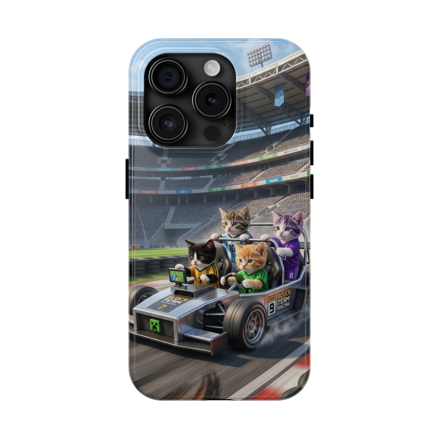 Racing Cats Tough Phone Case — Cute Kittens Driving Racecar Phone Cover