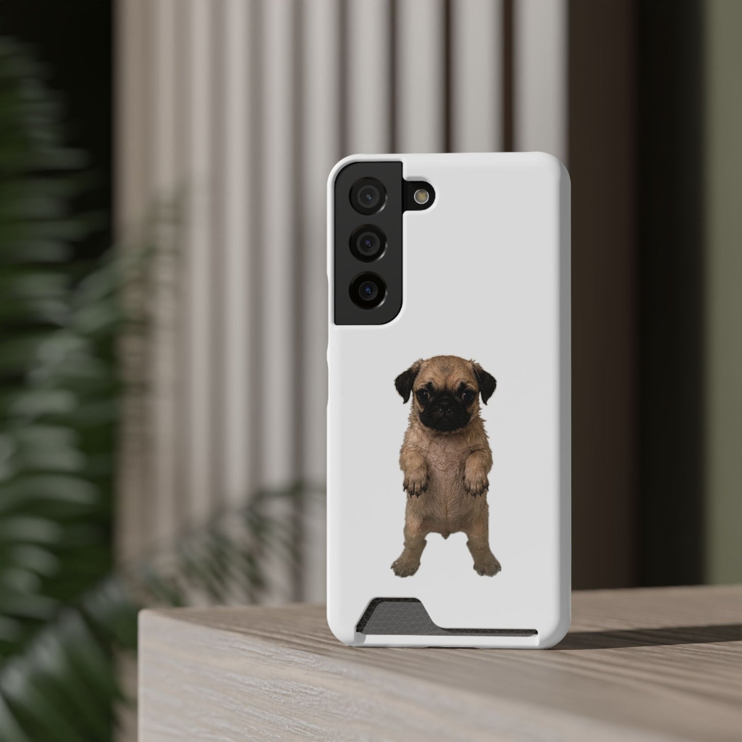 Cute Standing  Pug Card Holder Phone Case