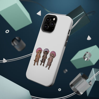 Cute Standing Kittens with Shower Caps  Phone Case