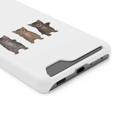 Cute Trio Kittens Phone Case with Card Holder