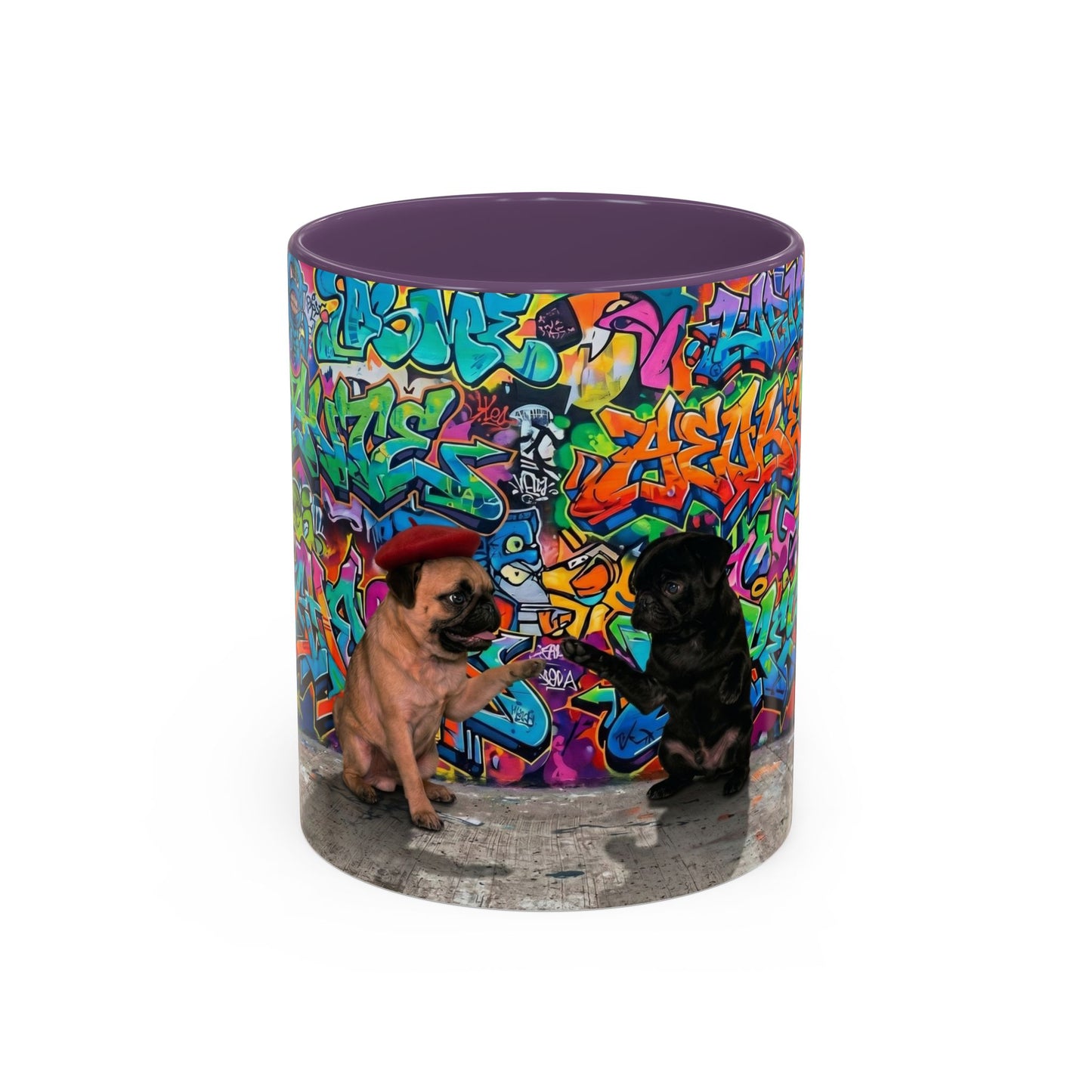 Graffiti Pug Coffee Mug — Colorful Street Art Accent Mug (11/15oz)