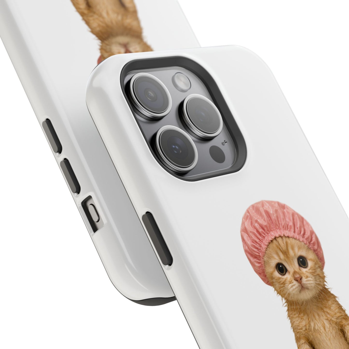 Cute Kitten in Shower Cap Magnetic Impact-Resistant Phone Case