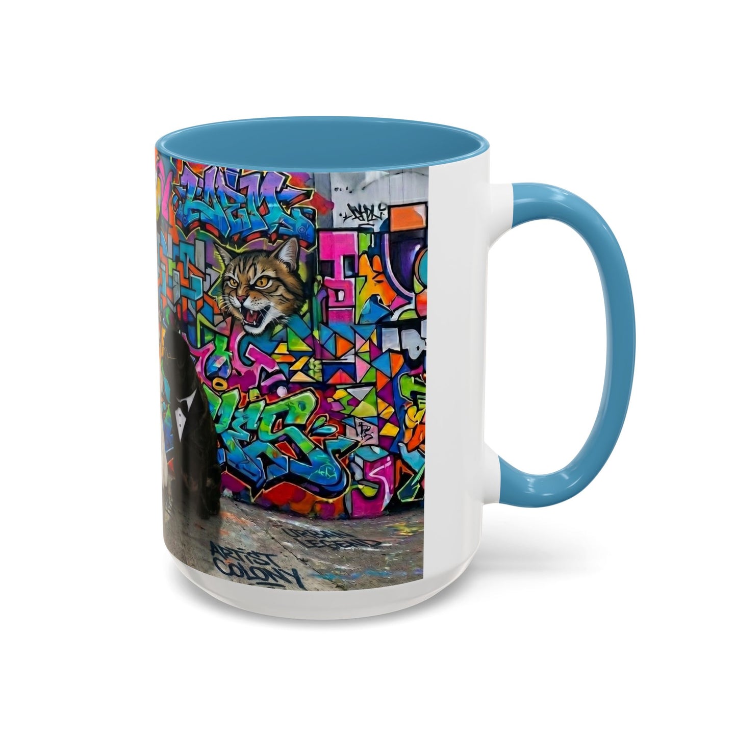 Graffiti Pets Coffee Mug — Colorful Street Art Dog & Cat Accent Mug (11/15oz)