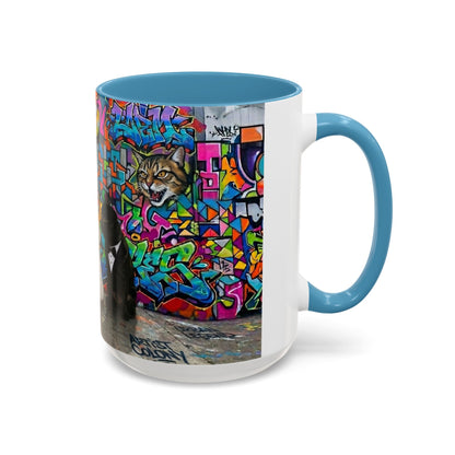 Graffiti Pets Coffee Mug — Colorful Street Art Dog & Cat Accent Mug (11/15oz)