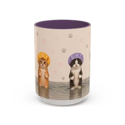 Cute Kittens in Shower Caps Accent Coffee Mug – 11/15oz