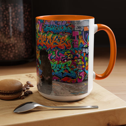 Graffiti Pug Coffee Mug — Colorful Street Art Accent Mug (11/15oz)