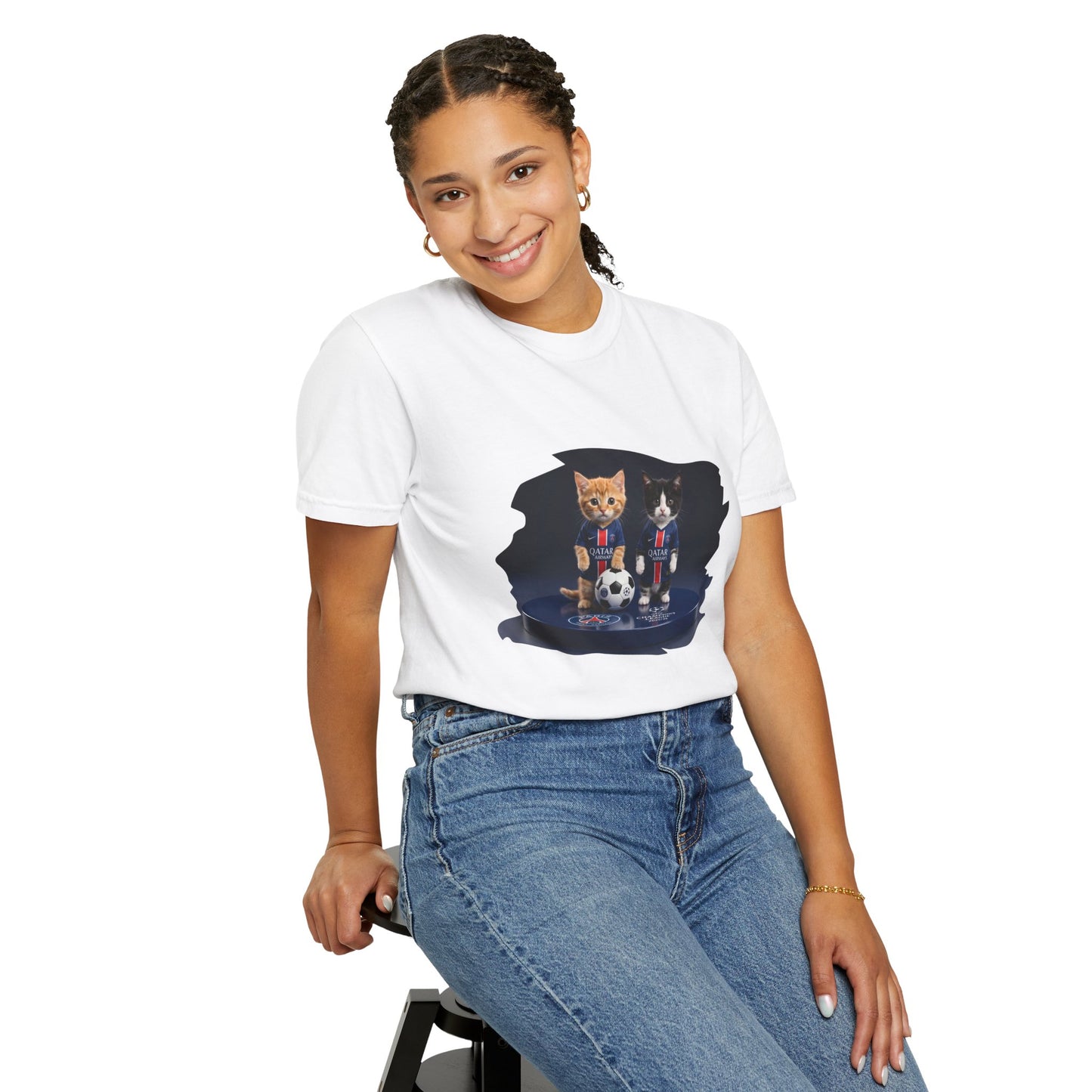 Cat Soccer Players T‑Shirt — Cute Kitten Football Graphic Tee