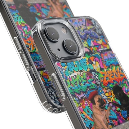Clear Phone Case — Colorful Graffiti Pugs Design