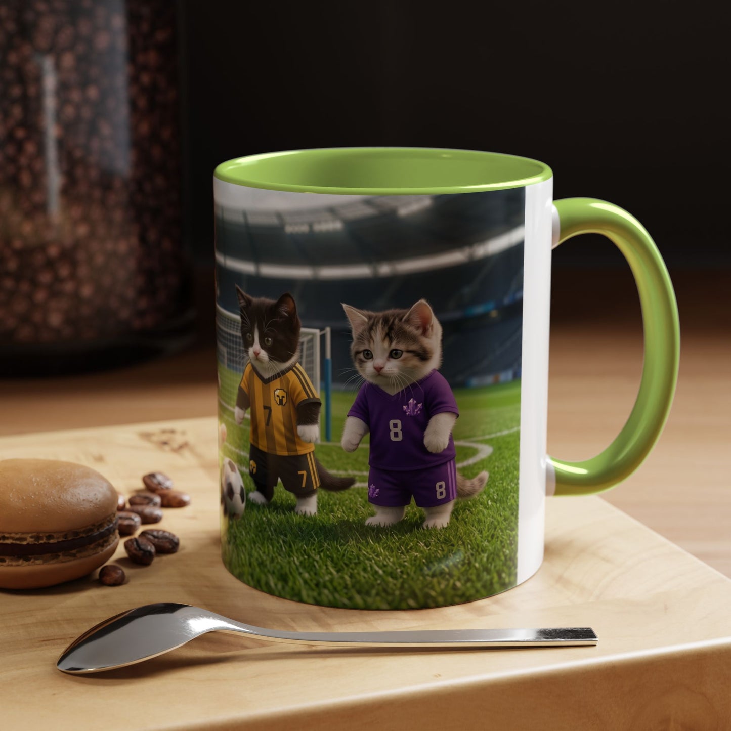 Soccer Kittens Accent Coffee Mug — Cute Cat Soccer Players 11/15oz
