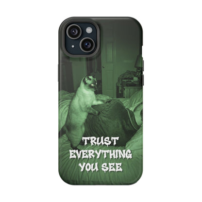 Phone Case 'Trust Everything You See' Green Dog Photo Magnetic Impact-Resistant Case