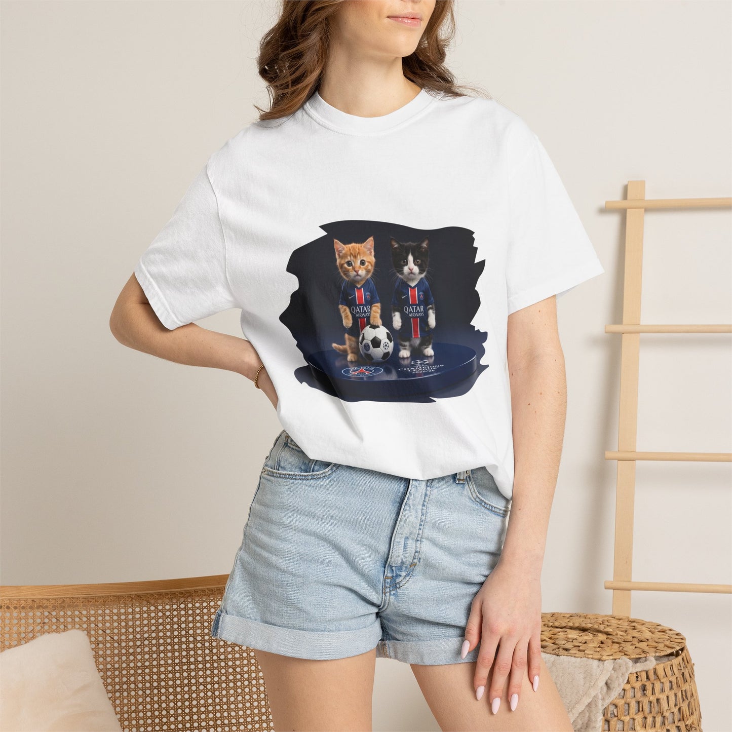 Cat Soccer Players T‑Shirt — Cute Kitten Football Graphic Tee