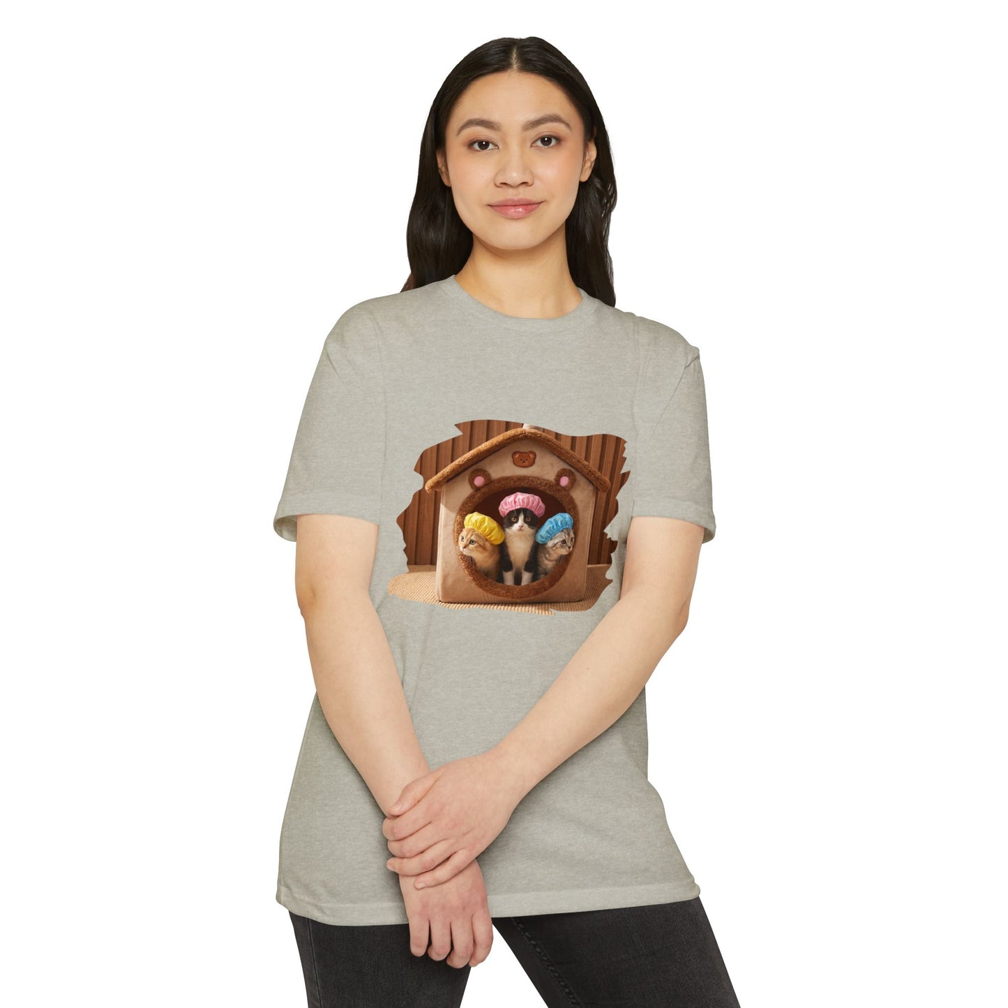 Cute Birdhouse T-Shirt — Three Cartoon Birds in Nest
