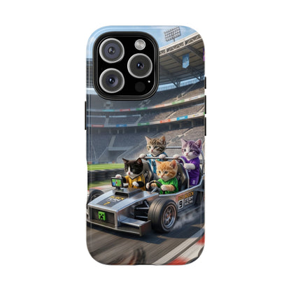 Racing Cats Tough Phone Case — Cute Kittens Driving Racecar Phone Cover