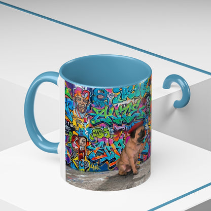 Graffiti Pug Coffee Mug — Colorful Street Art Accent Mug (11/15oz)
