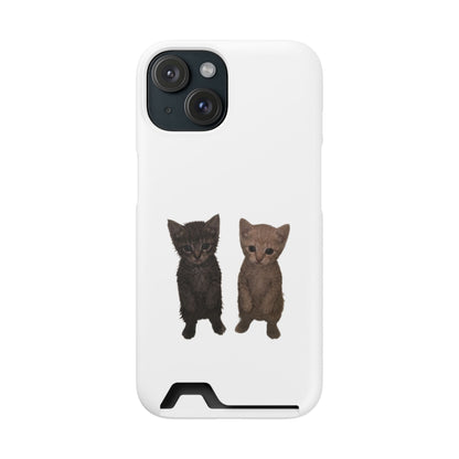 Cute Kitten Duo Phone Case with Card Holder