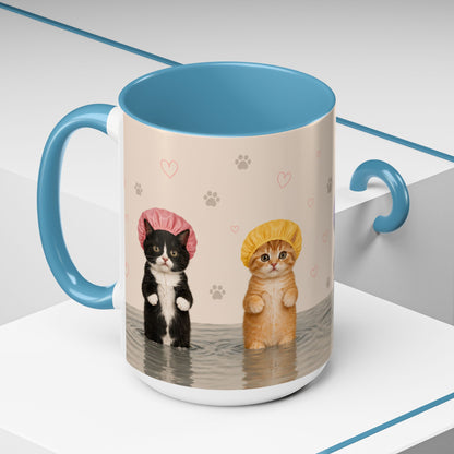 Cute Kittens in Shower Caps Accent Coffee Mug – 11/15oz