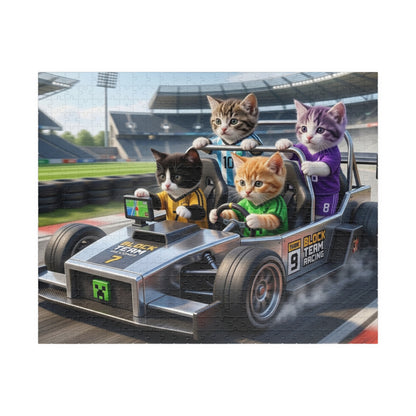Racing Kittens Jigsaw Puzzle — Cute Cat Race Car 110–1014 Piece Puzzle