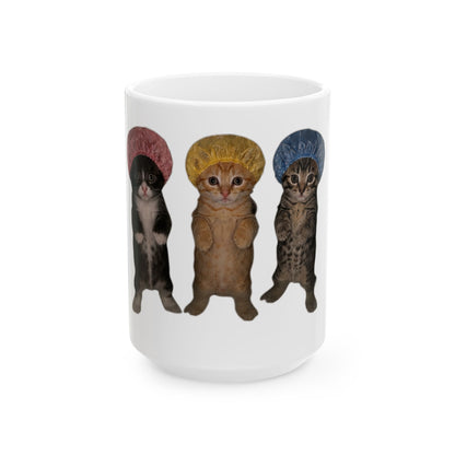 Cute Kittens in Bonnets Trio Ceramic Mug (11oz/15oz)