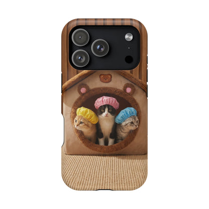 Cute Kittens in Cozy House Phone Case — Magnetic Impact-Resistant Case