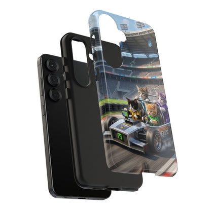Racing Cats Tough Phone Case — Cute Kittens Driving Racecar Phone Cover