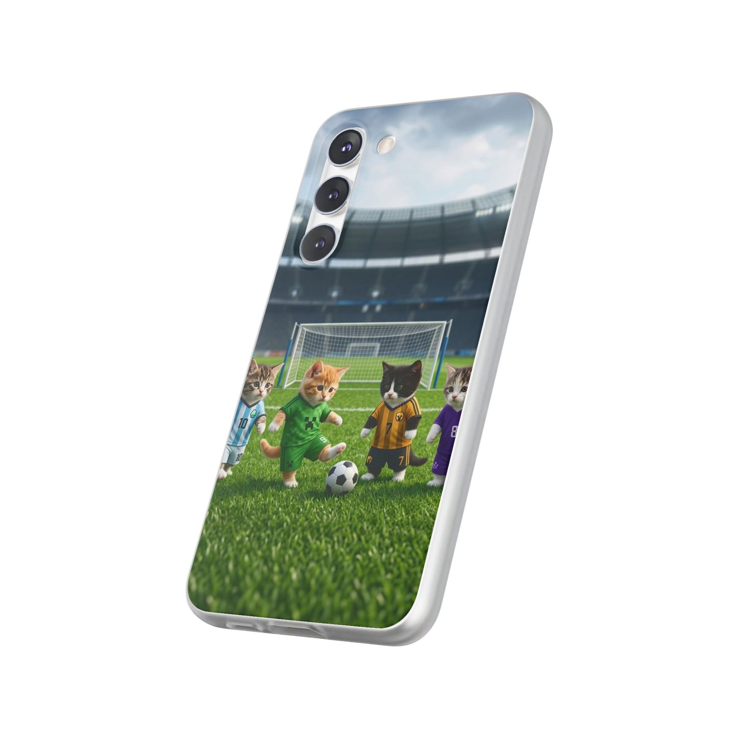 Cute Soccer Cats Phone Case — Kawaii Football Kit iPhone Cover