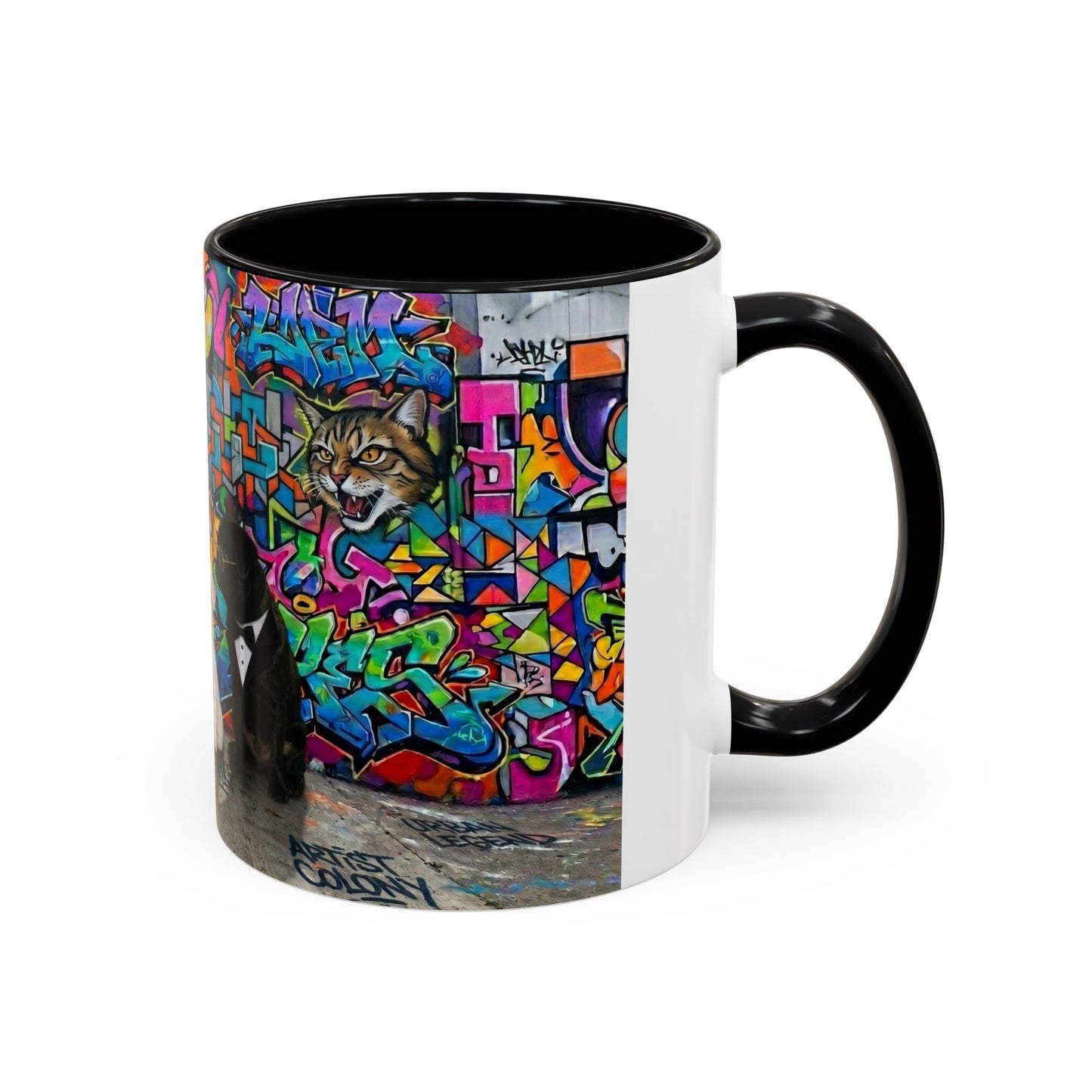 Graffiti Pets Coffee Mug — Colorful Street Art Dog & Cat Accent Mug (11/15oz)