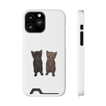 Cute Kitten Duo Phone Case with Card Holder