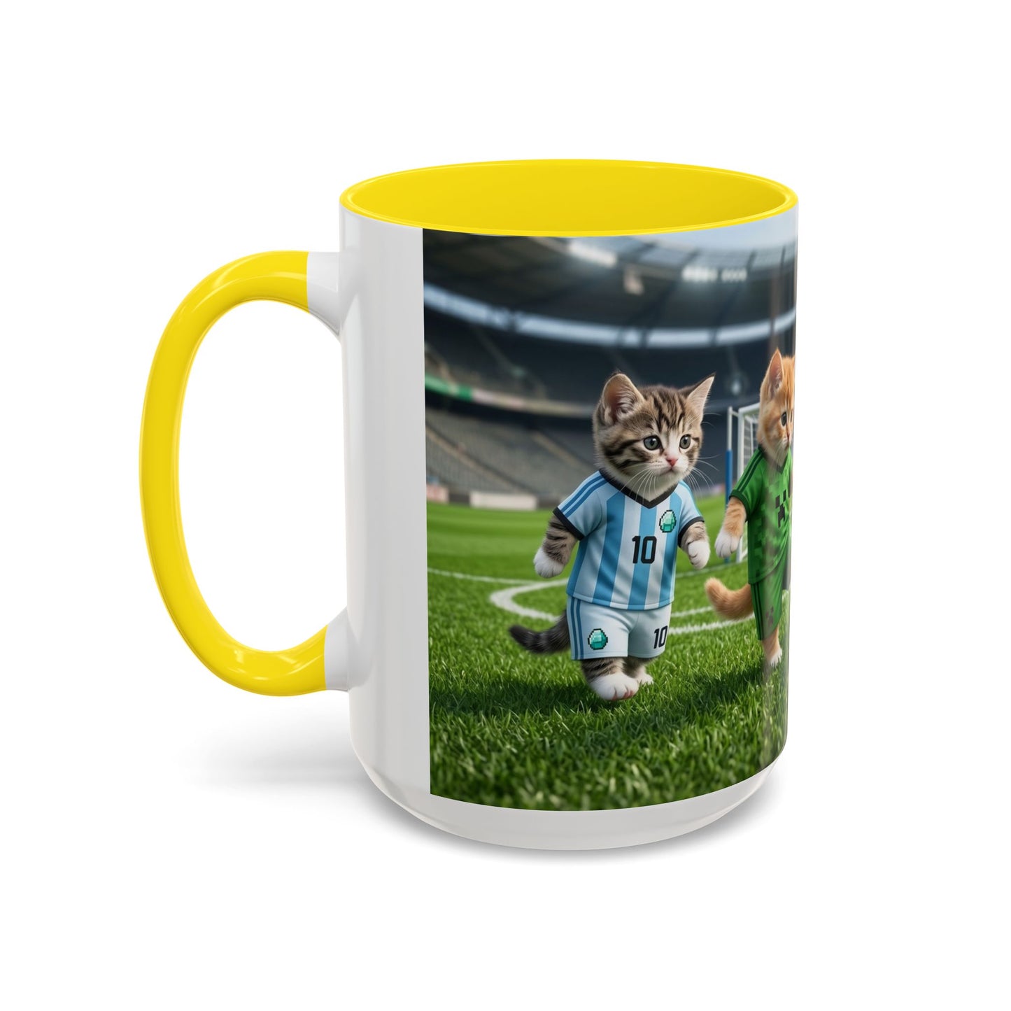 Soccer Kittens Accent Coffee Mug — Cute Cat Soccer Players 11/15oz