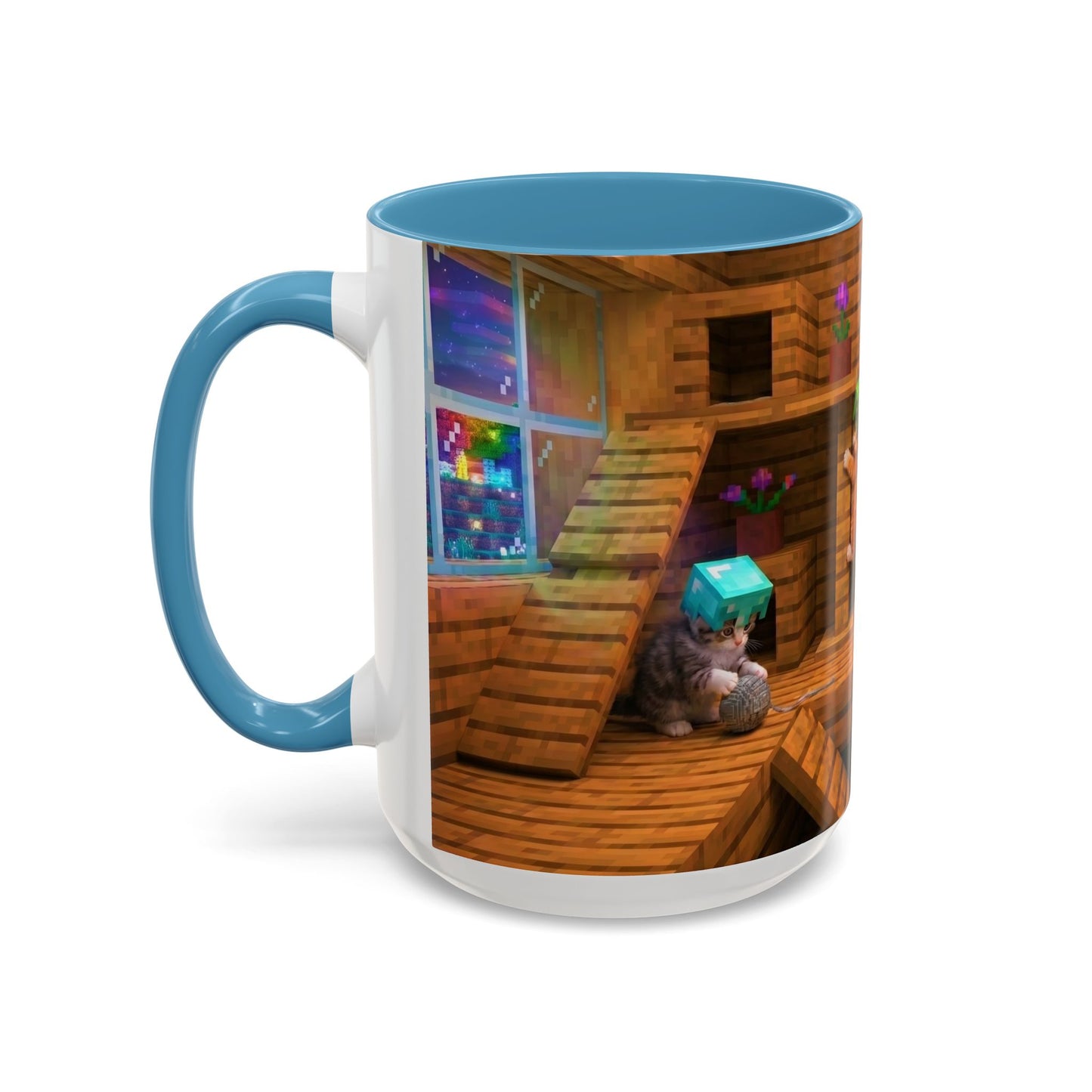 Cozy Cat Tree Accent Coffee Mug — Cute Kitten Window Scene (11/15 oz)