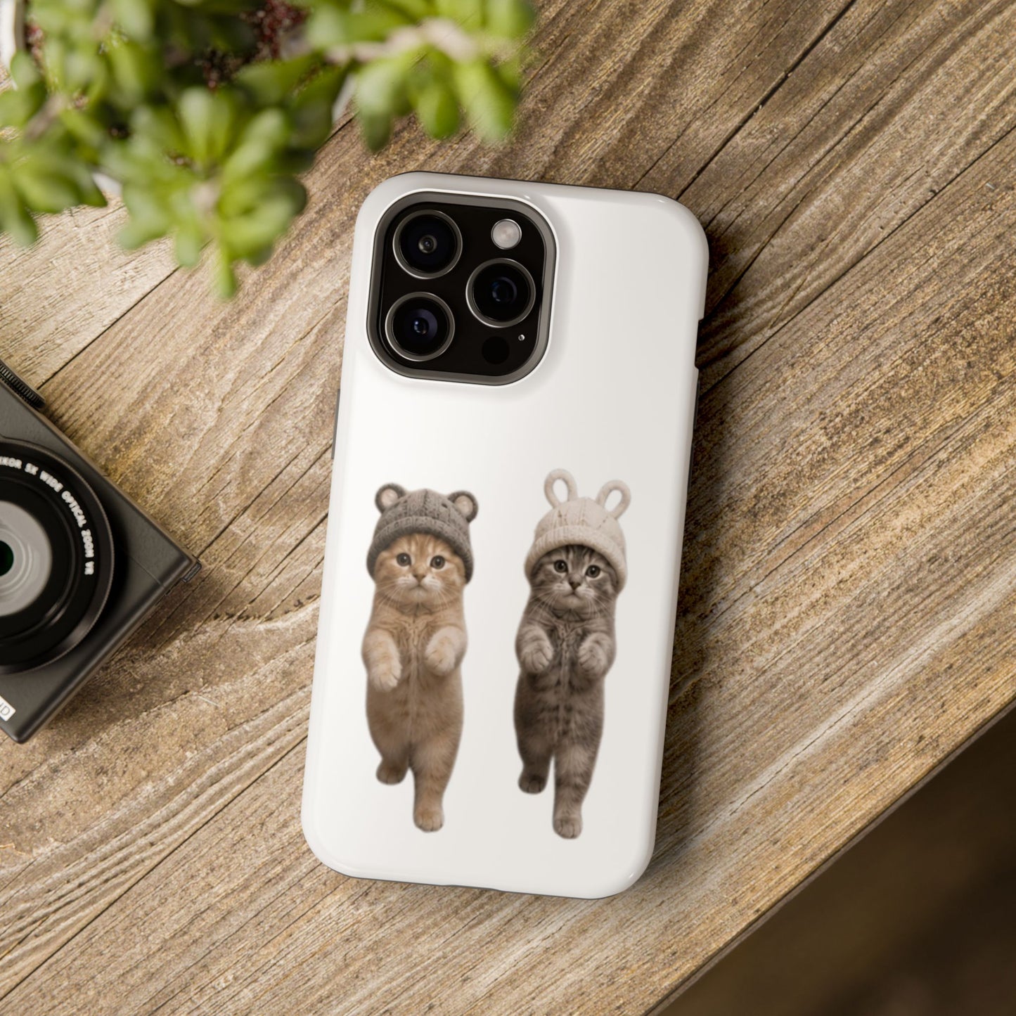 Cute Kittens in Hats Magnetic Impact Phone Case