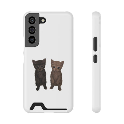 Cute Kitten Duo Phone Case with Card Holder