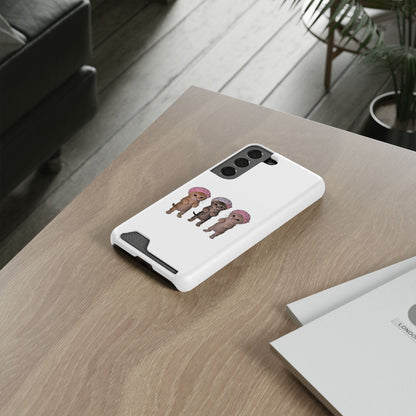 Cute Three Kittens Phone Case with Card Holder
