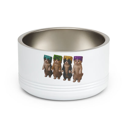 Cute Dancing Kittens Minecraft Helmet Stainless Pet Bowl (18 oz)