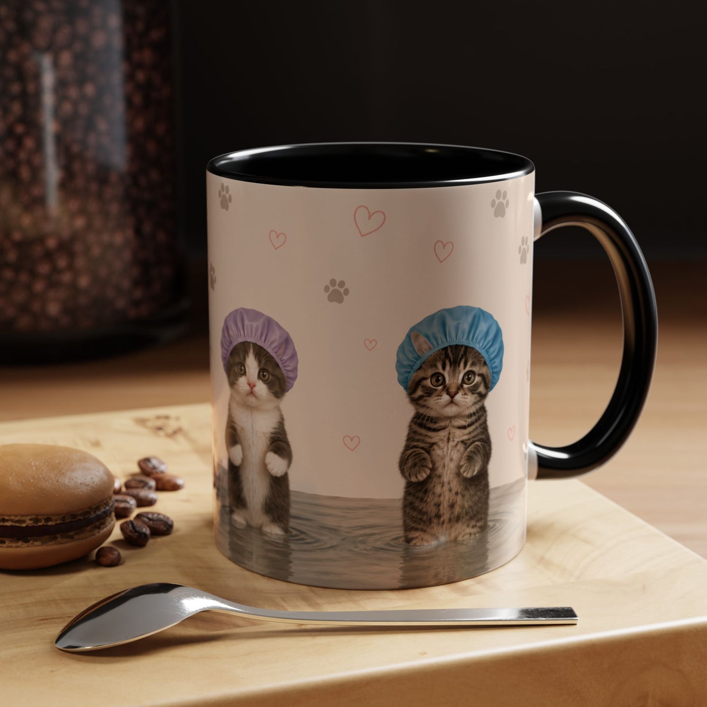 Cute Kittens in Shower Caps Accent Coffee Mug – 11/15oz