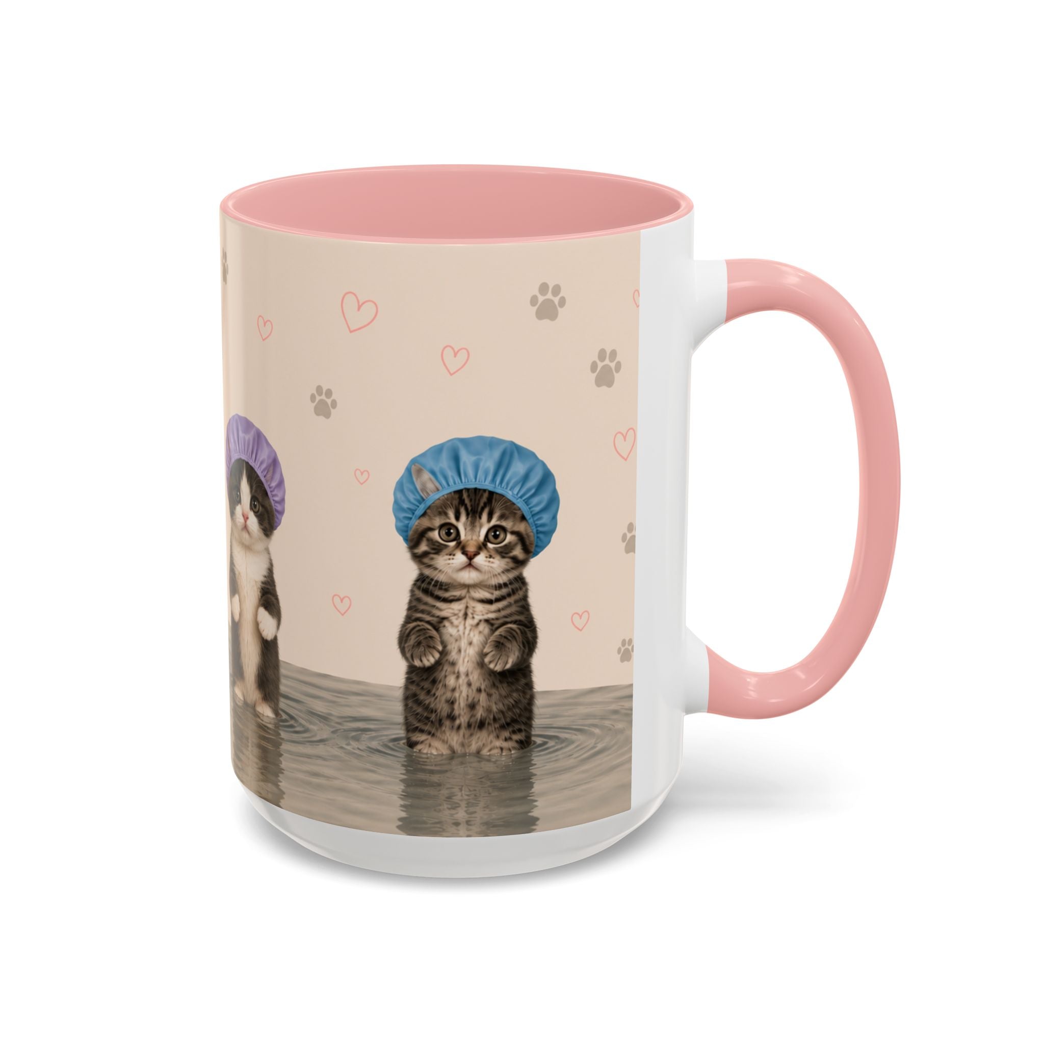 Cute Kittens in Shower Caps Accent Coffee Mug – 11/15oz