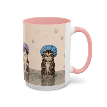 Cute Kittens in Shower Caps Accent Coffee Mug – 11/15oz