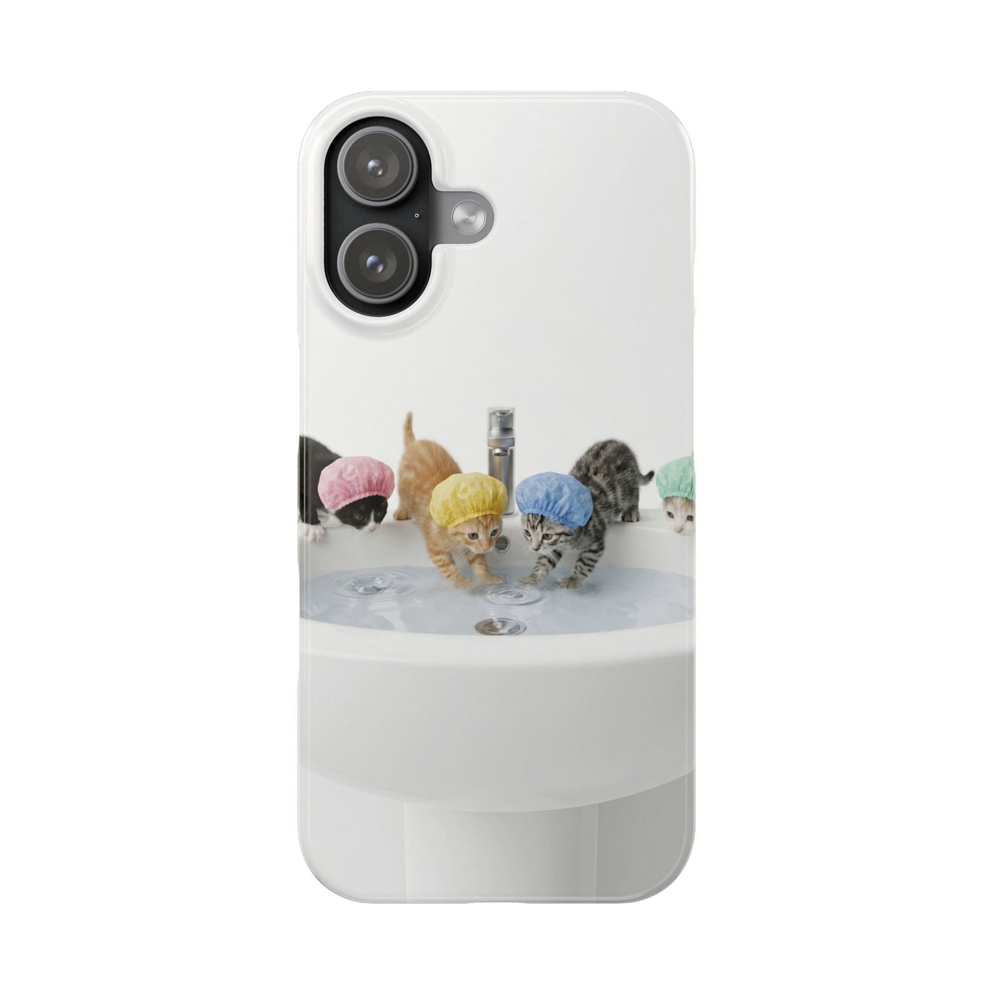Slim Phone Case — Cute Kittens in Bathtub Design