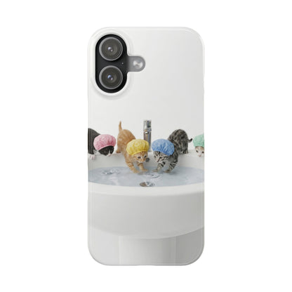 Slim Phone Case — Cute Kittens in Bathtub Design