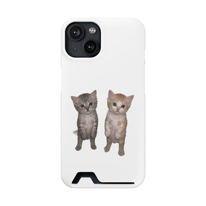 Duo Cute Kitten Phone Case with Card Holder