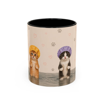 Cute Kittens in Shower Caps Accent Coffee Mug – 11/15oz