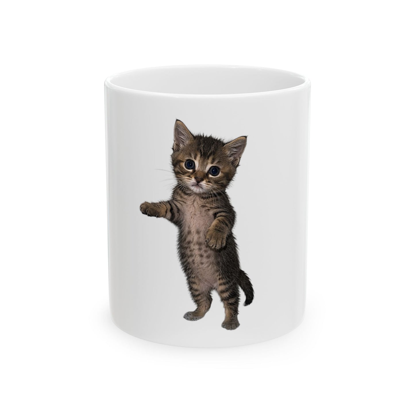 Cute Standing Kitten Ceramic Mug  (11oz & 15oz)