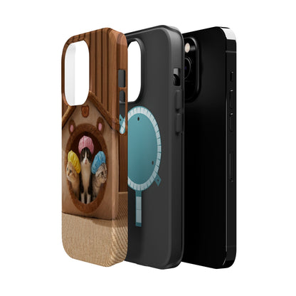 Cute Kittens in Cozy House Phone Case — Magnetic Impact-Resistant Case