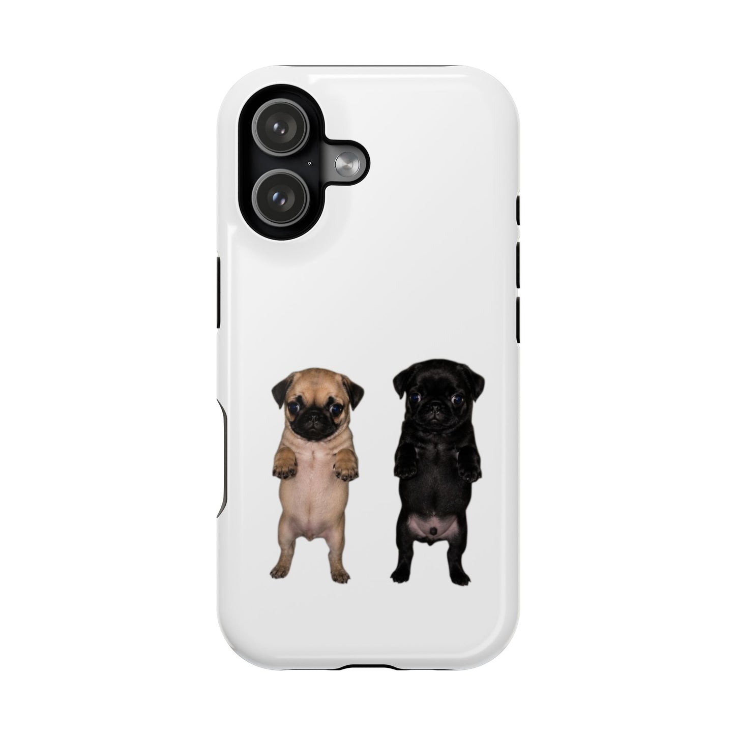 Cute Standing Pug Duo Magnetic Impact-Resistant Phone Case