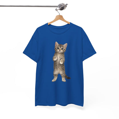 Standing Tabby Kitten T-Shirt — Cute Cat Graphic Tee for Cat Lovers
