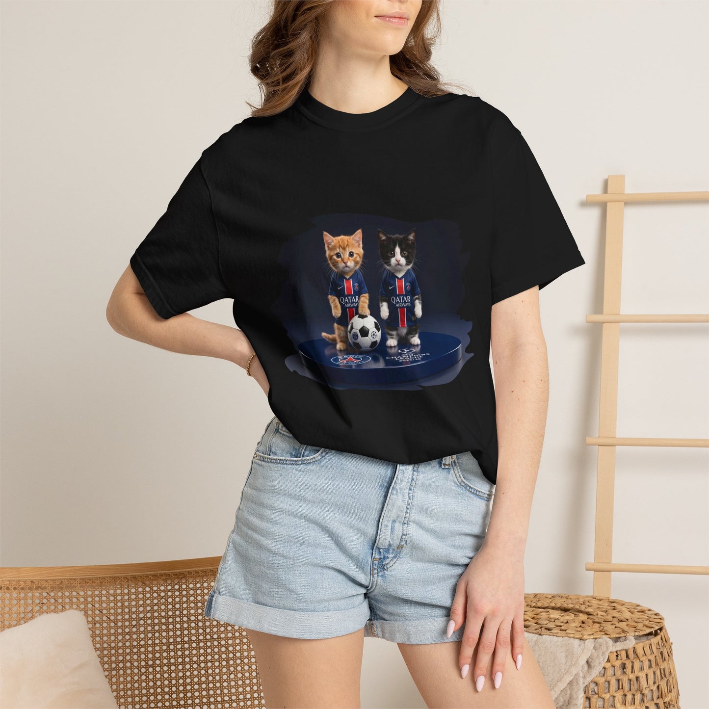 Cat Soccer Players T‑Shirt — Cute Kitten Football Graphic Tee