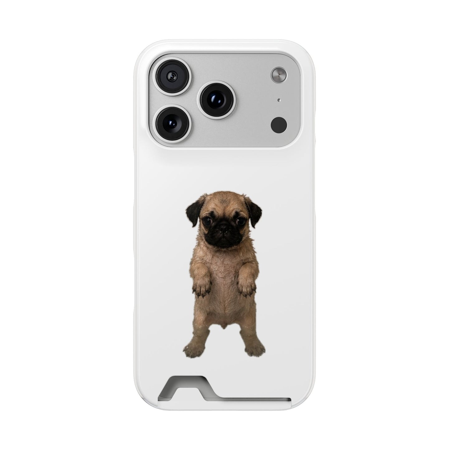 Cute Standing  Pug Card Holder Phone Case