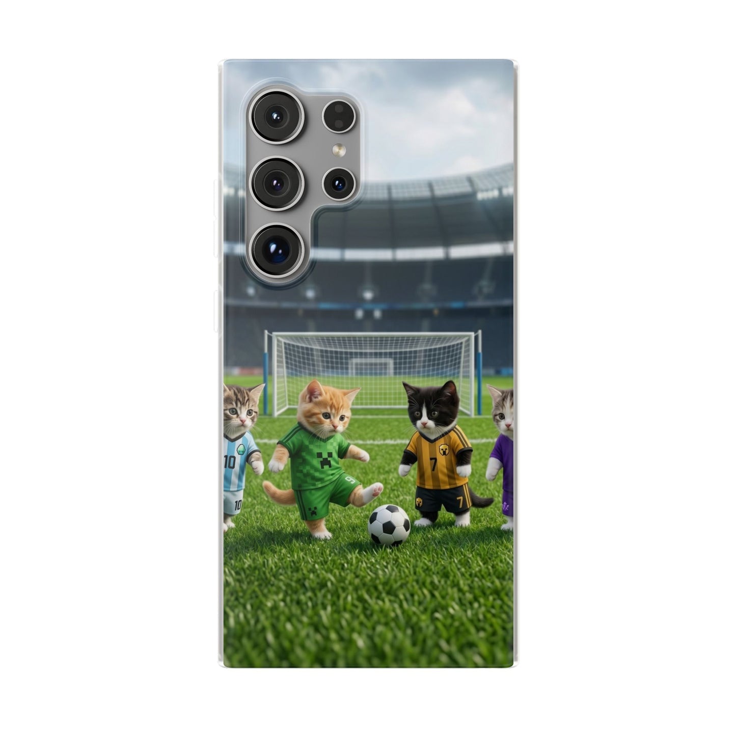 Cute Soccer Cats Phone Case — Kawaii Football Kit iPhone Cover