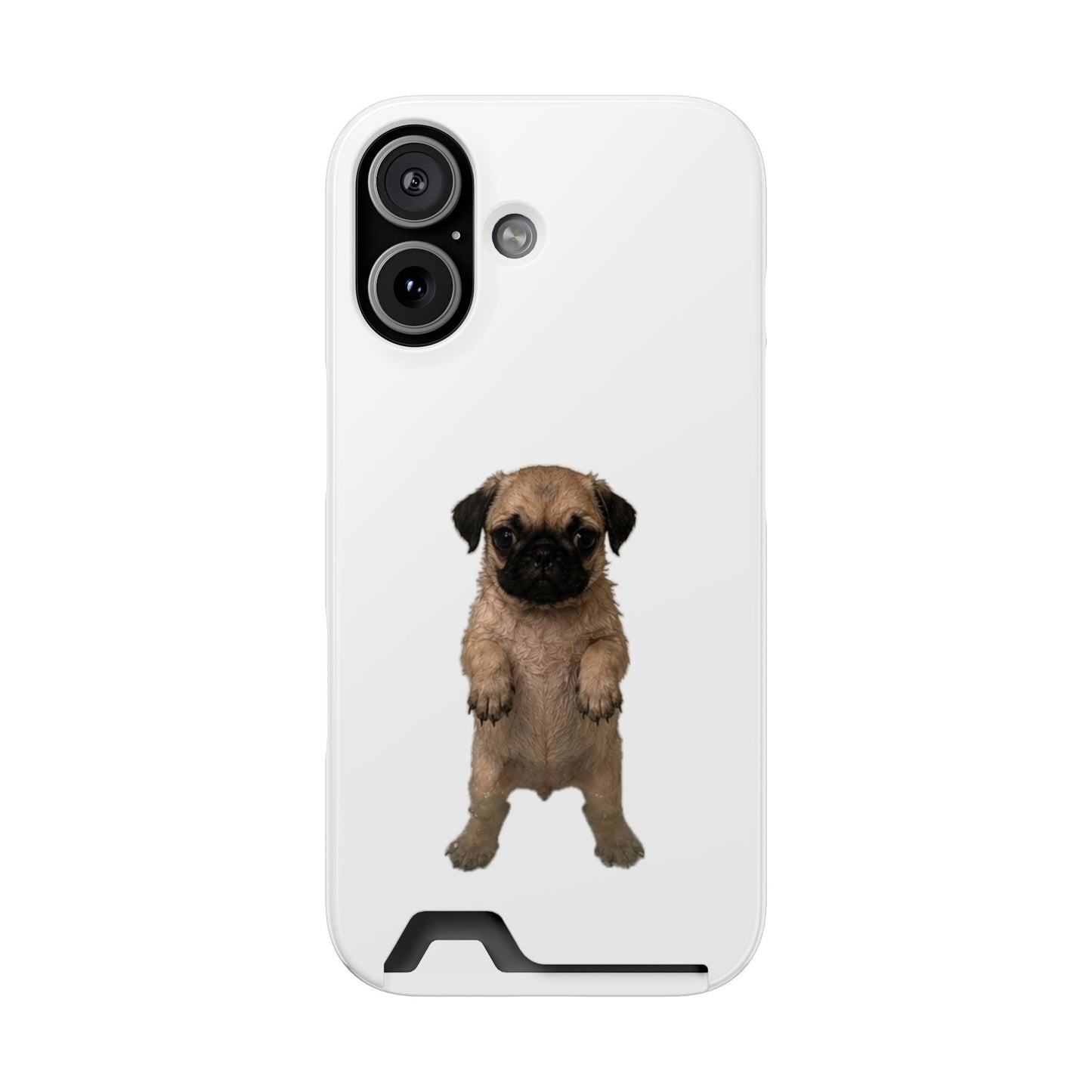 Cute Standing  Pug Card Holder Phone Case