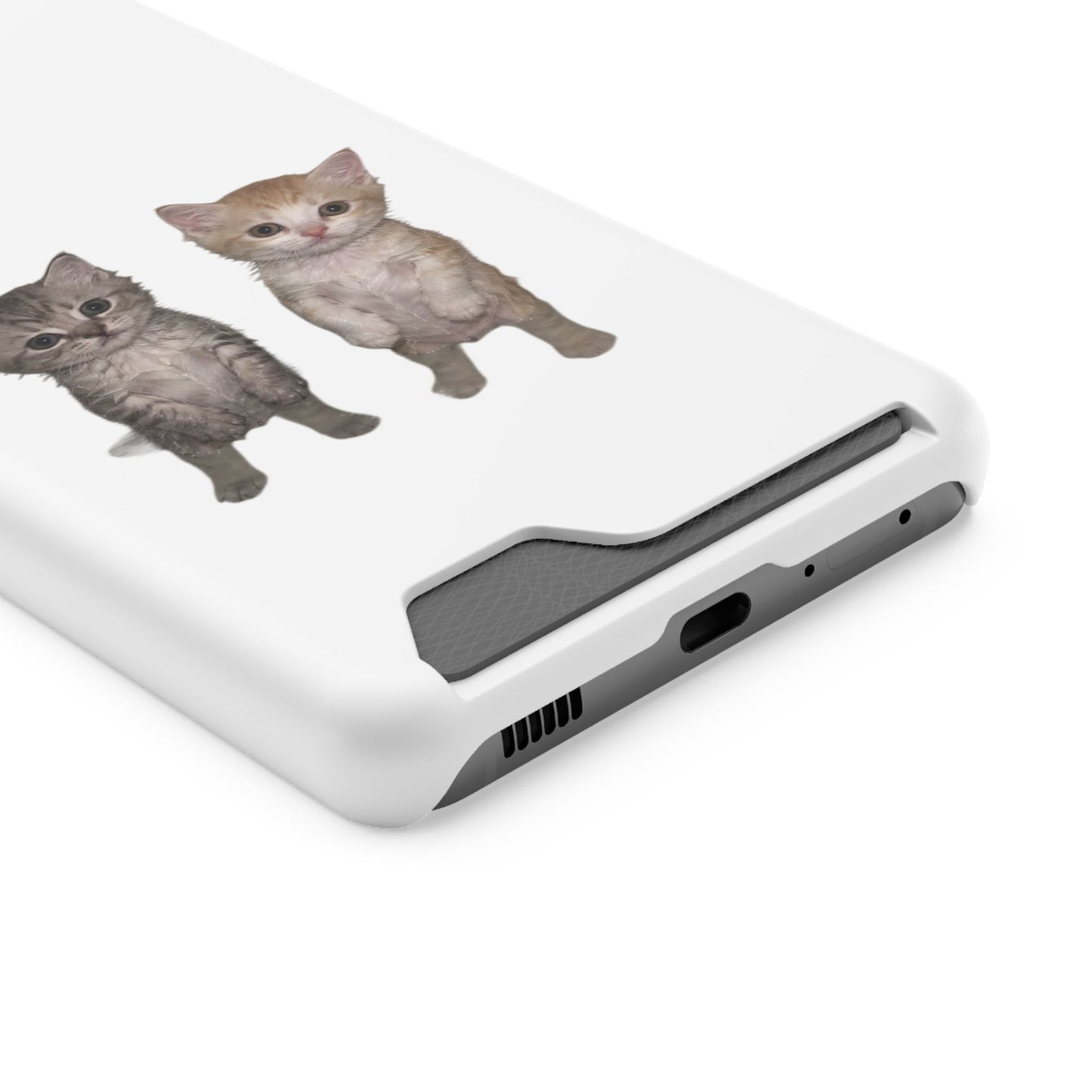 Duo Cute Kitten Phone Case with Card Holder